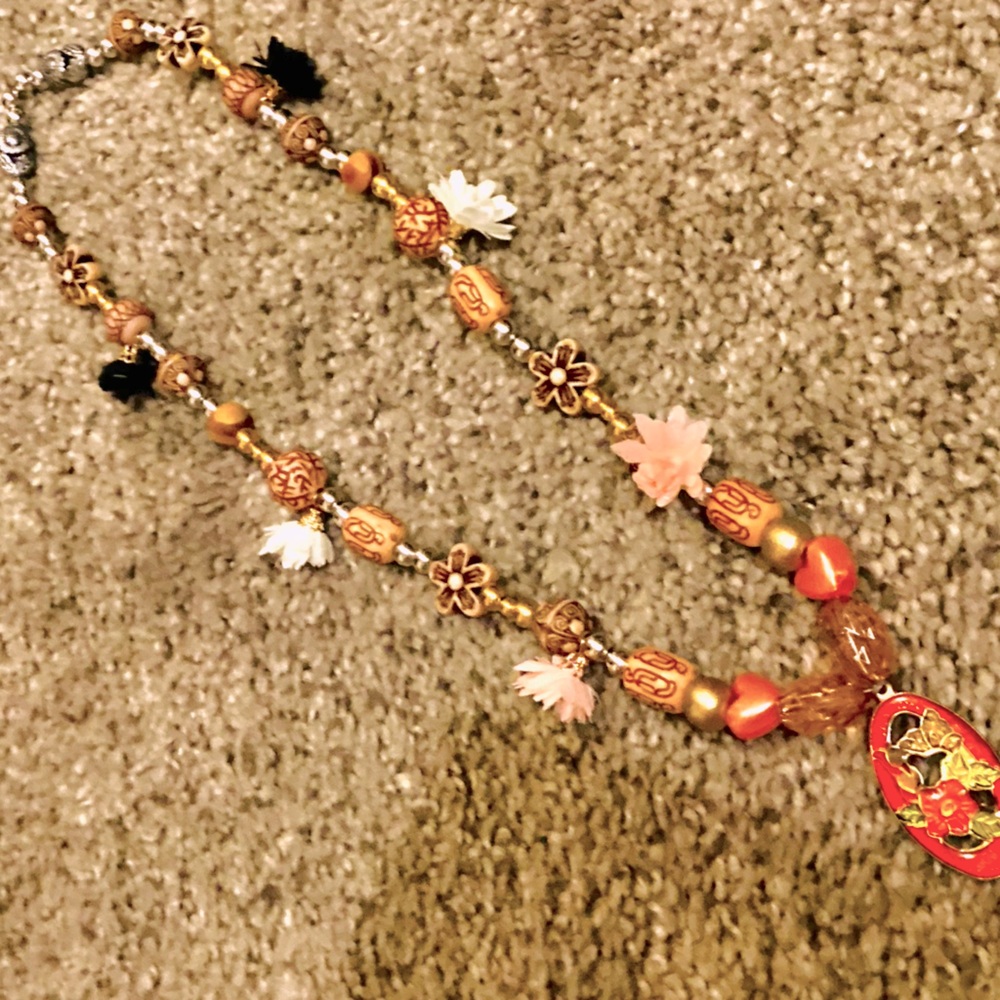 Handmade luxury beaded hippie like necklace